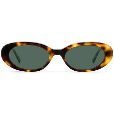 Ochelari de soare ovali Havana REFFY din acetat cu lentile verzi polarizate
