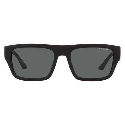 Ochelari de soare Armani Exchange AX4124SU 807887 56 &mdash; formă dreptunghiulară, ramă neagră mată, lentile cu protecție UV 100%