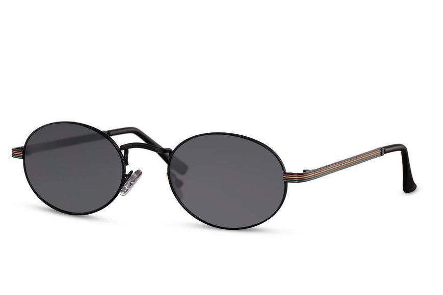 Ochelari de soare ovali unisex negri metal 2715 2715 foto