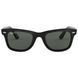 Солнцезащитные очки унисекс Ray-Ban Original Wayfarer RB2140, вид спереди, легендарная черная оправа из ацетата с зелеными поляризационными линзами G-15