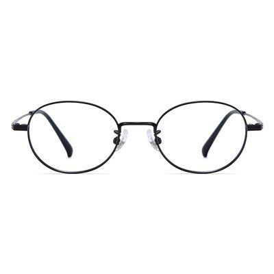 Ochelari de vedere ovali din titan Reffy R408C2 pentru femei, culoare negru