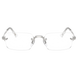 Ramă Ray-Ban A$AP Rocky RX3928V 2501 argintie, fără ramă, cu formă dreptunghiulară, vedere frontală