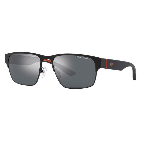 Ochelari de soare Armani Exchange AX2046S 60006G 57 &mdash; formă dreptunghiulară, ramă subțire metalică, lentile cu protecție UV 100%