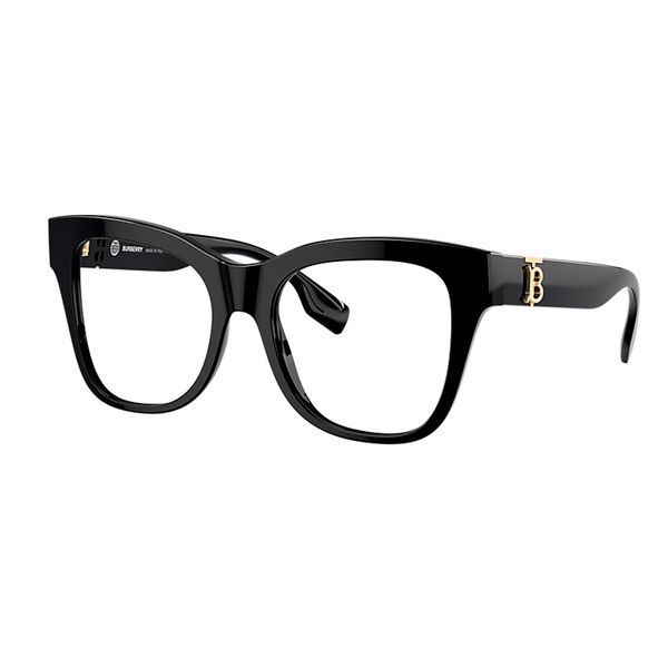Очки Burberry BE2388 3001 52 &mdash; форма cat-eye, чёрная глянцевая оправа, элегантный женский дизайн