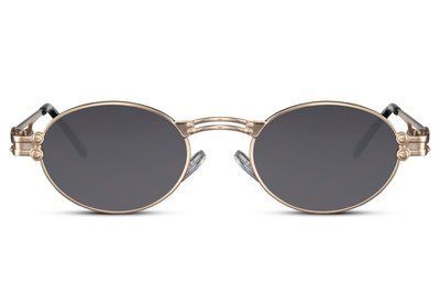 Ochelari de soare ovali unisex auriu cu negru 2948 2948 foto