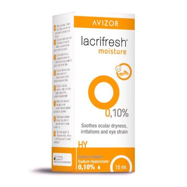 Упаковка Avizor Lacrifresh Moisture 0,10% 15 мл, увлажняющие капли для глаз при сухости и усталости