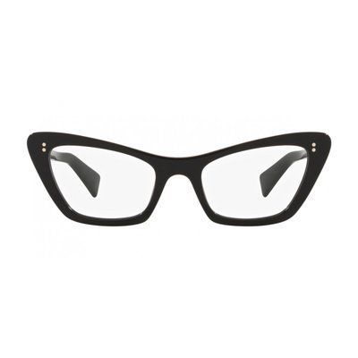 Ramă Miu Miu MU 03TV 1AB1O1 52 &mdash; model feminin cat eye, ramă din acetat negru, design elegant