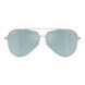 Ochelari de soare Ray-Ban Aviator Reverse x Lenny Kravitz RBR0101S 003/30 59 &mdash; formă iconică Aviator, ramă argintie, lentile oglindă cu protecție UV 100%