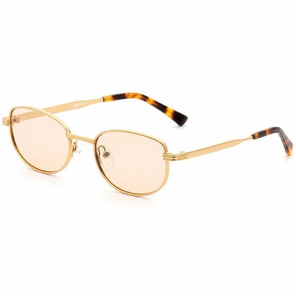 Ochelari de soare ovali pentru femei REFFY RGS7012C1 , prezentați din semi-profil cu ramă