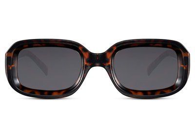 Ochelari de soare ovali unisex havana cu negru 2951 2951 foto