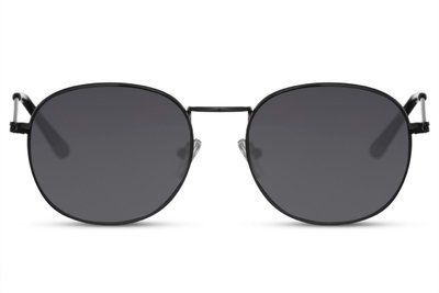 Ochelari de soare negri rotunzi unisex metal 2425 2425 foto