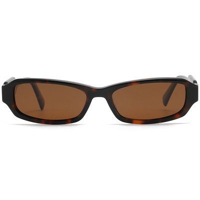 Ochelari de soare dreptunghiulari tortoiseshell REFFY RMT026C3 cu lentile maro vedere frontală