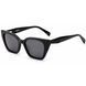 Ochelari de soare cat eye pentru femei REFFY RAT6099C1 , din semi-profil cu ramă masivă din acetat negru și lentile polarizate gri
