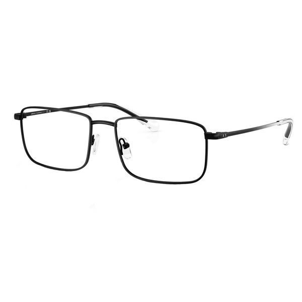 Оправа Armani Exchange AX1069 6000 &mdash; прямоугольная металлическая рамка, чёрный матовый стиль, универсальный дизайн