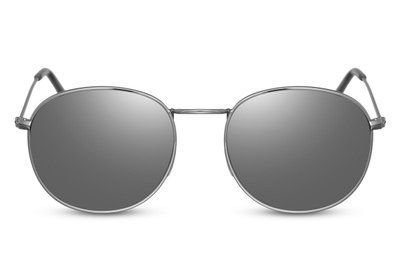 Ochelari de soare argintii rotunzi unisex din metal 2141 2141 foto