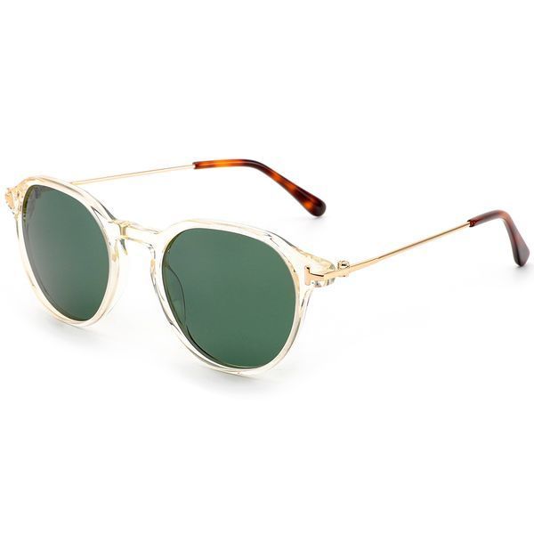 Ochelari de soare unisex panto REFFY SG1477C4 acetat transparent lentile verzi