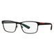 Оправа Prada Linea Rossa PS 50GV DG01O1 55 &mdash; мужская модель, прямоугольная форма, металлическая серая рамка с красным логотипом