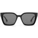 Vedere frontală a ochelarilor de soare cat eye pentru femei REFFY RAT6100C1 , din acetat negru cu lentile gri polarizate și punte de 20 mm