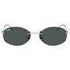Солнцезащитные очки унисекс Ray-Ban RB3767, вид спереди, безободковый (rimless) дизайн с элегантными овальными линзами серого цвета и серебристой переносицей