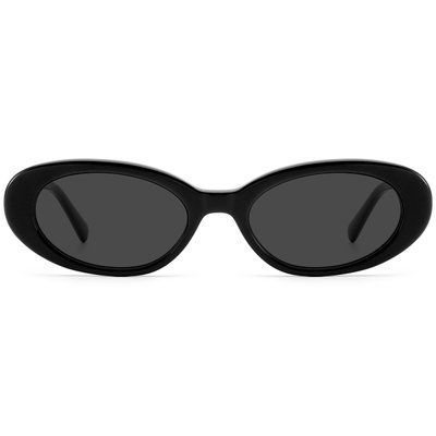 Ochelari de soare ovali negri din acetat REFFY SG1521C1 cu lentile polarizate gri