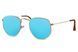 Ochelari de soare albastre hexagonal unisex metal 2415 2415 foto 2