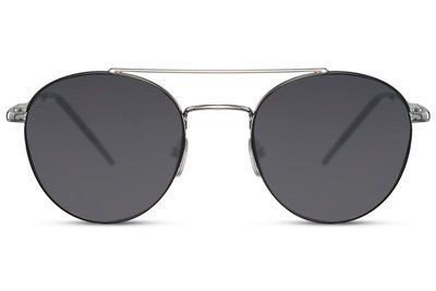 Ochelari de soare pilot unisex argintiu cu negru 2578 2578 foto