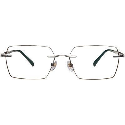 Ochelari de vedere fără ramă Reffy R88196 pentru bărbați, formă rectangulară, culoare gri
