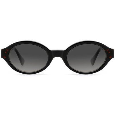 Ochelari de soare damă ovali negri REFFY SG1526C1 polarizați din acetat