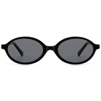 Ochelari de soare ovali REFFY SG1507 negri polarizați din acetat pentru femei vedere frontală