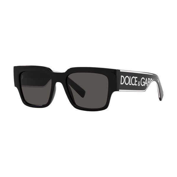Ochelari de soare Dolce&Gabbana DG6184 501/87 &mdash; formă dreptunghiulară, ramă neagră, lentile gri cu protecție UV