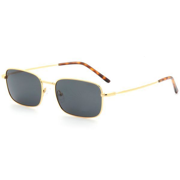 Солнцезащитные очки unisex REFFY RGS7017C2 на фото 5_8.jpg, ракурс три четверти, с золотистой металлической оправой и серыми линзами